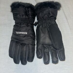 Rossignol Black Fur-Lined Gloves